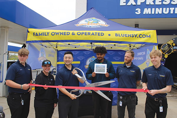 Dr. Mat Park and staff at Blue Express Car Wash