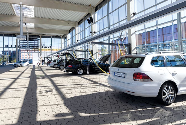 Cars in the vacuum bays