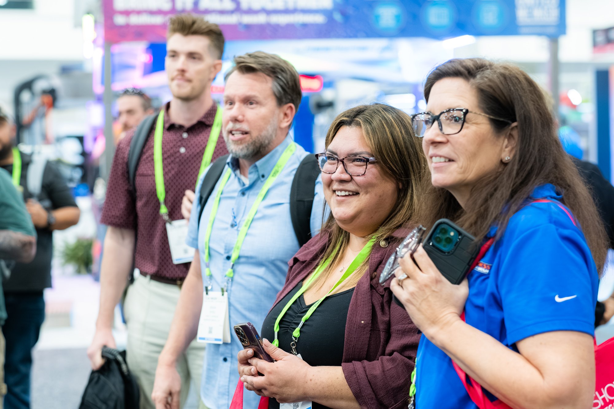 Trade Show Attendees Watching a Presentation