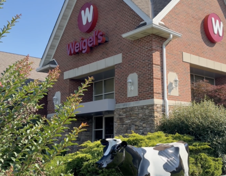 Weigel’s corporate headquarters and a statue of Ellie.